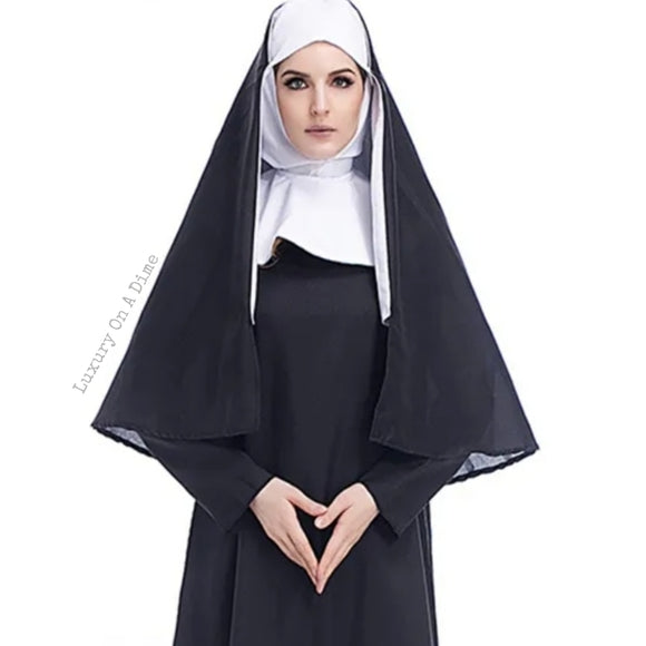 NUN Religious Catholic Cosplay Adult Women's Halloween Costume Modest