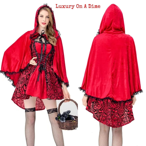 Cosplay Sexy Adult Halloween Costume Dress Hooded Cape