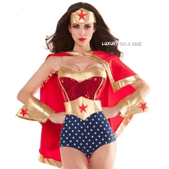 Super Girl 5-piece Set Cosplay Sexy Adult Halloween Costume Outfit