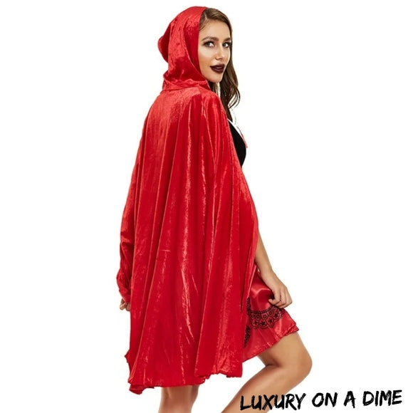 LITTLE RED RIDING HOOD Cosplay Sexy Adult Halloween Costume 2-piece set