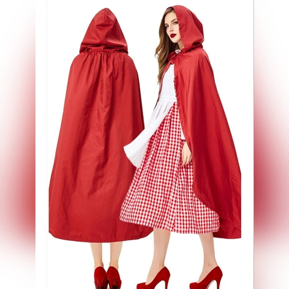 LITTLE RED RIDING HOOD Cosplay Modest Adult Halloween Costume 4-piece set