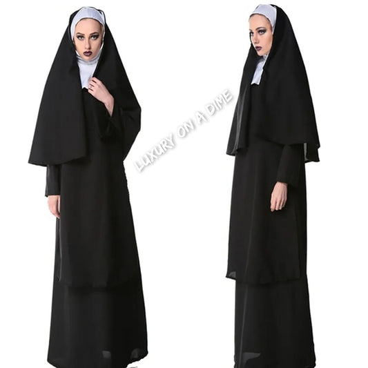 NUN Religious Catholic Cosplay Adult Women's Halloween Costume Modest Church