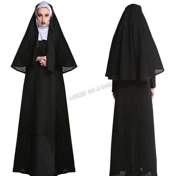 NUN Religious Catholic Cosplay Adult Women's Halloween Costume Modest Church