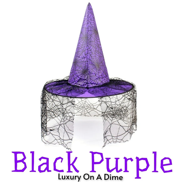 Witch Hat Halloween Costume Accessory Lace Cosplay Party Fancy Pointed/Relaxed hat
