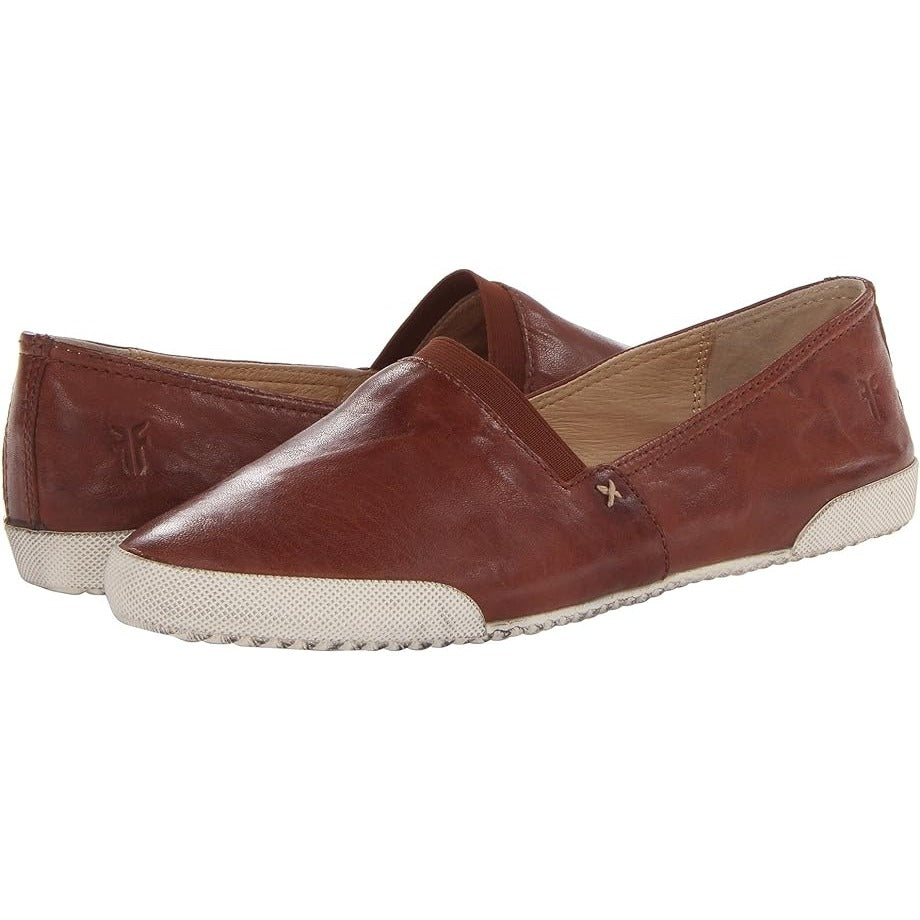 Frye Melanie Women Slip on Shoes Cognac Antique Soft Vintage Leather Loafer