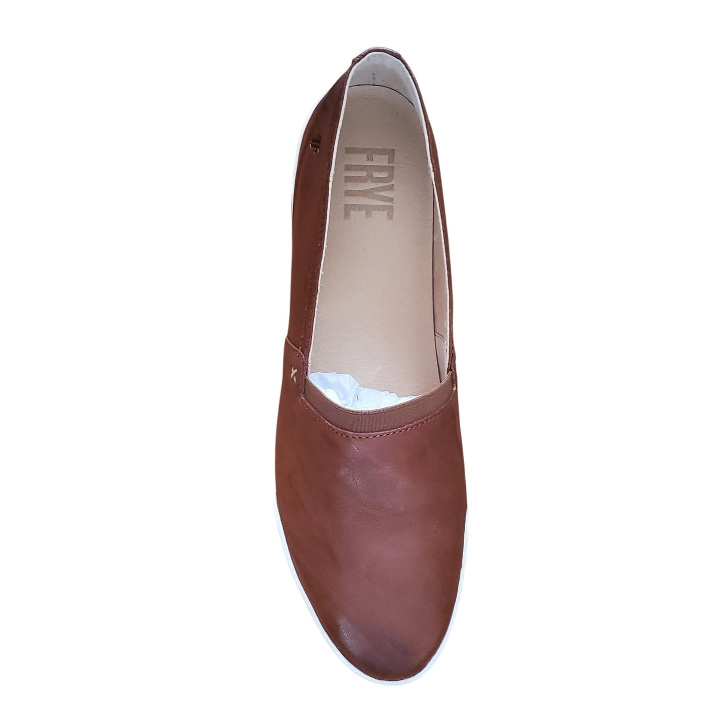 Frye Melanie Women Slip on Shoes Cognac Antique Soft Vintage Leather Loafer