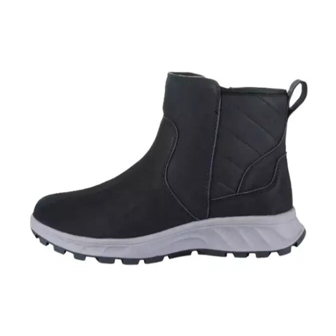 Khombu Women's Dusk All Weather Boot Faux Leather Zip-up Outdoor Winter Shoes Black