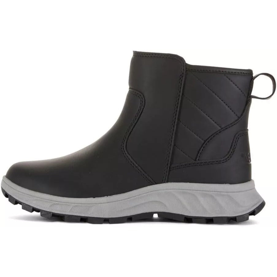 Khombu Women's Dusk All Weather Boot Faux Leather Zip-up Outdoor Winter Shoes Black