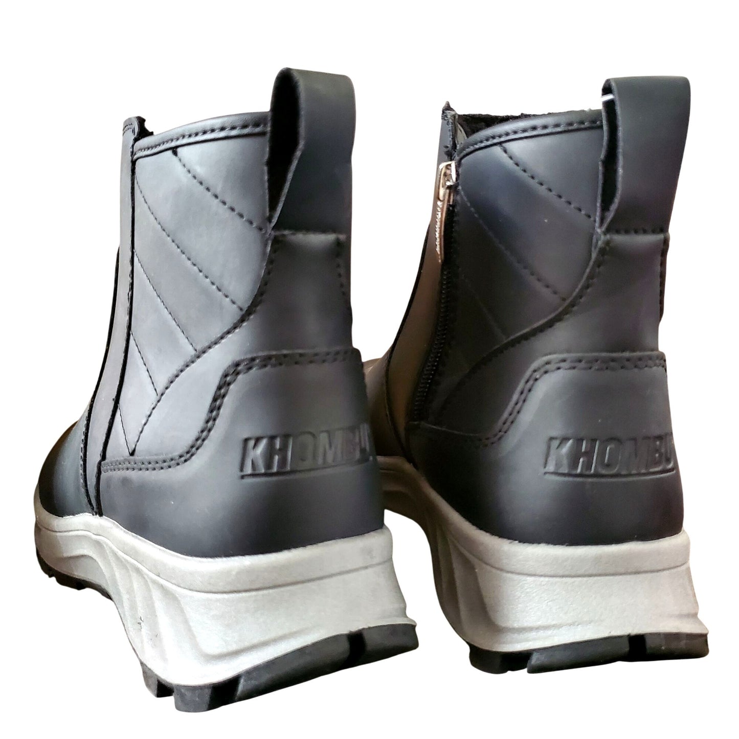 Khombu Women's Dusk All Weather Boot Faux Leather Zip-up Outdoor Winter Shoes Black