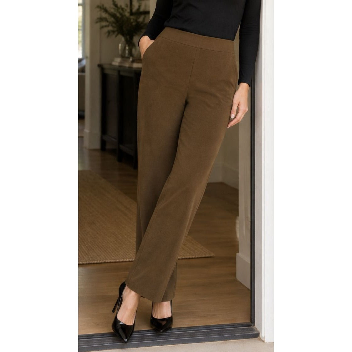 Matty M 30" Inseam Dress Pants Elastic Waist Pull-on Trouser Straight Leg