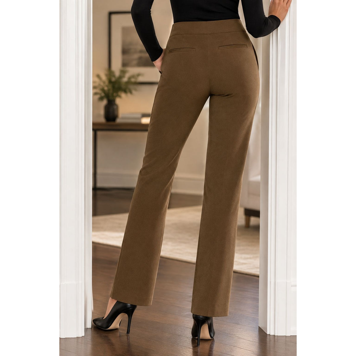 Matty M 30" Inseam Dress Pants Elastic Waist Pull-on Trouser Straight Leg
