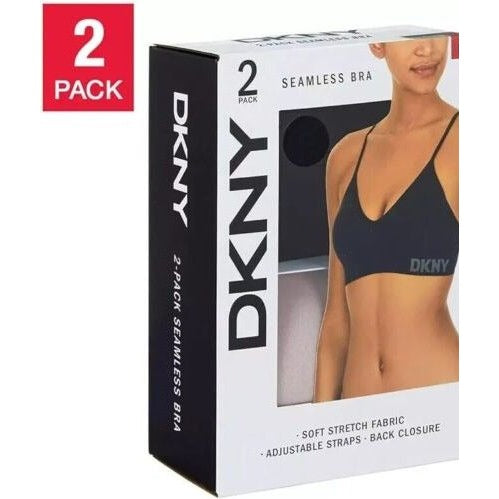 DKNY 2-Pack Seamless Bra 34C/36C T-shirt All Day Stretch Adjustable Hook