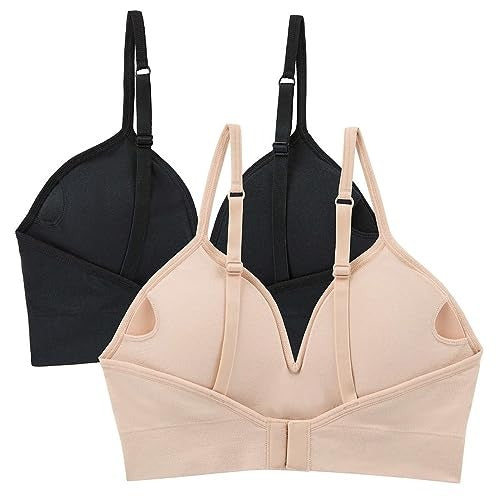 DKNY 2-Pack Seamless Bra 34C/36C T-shirt All Day Stretch Adjustable Hook