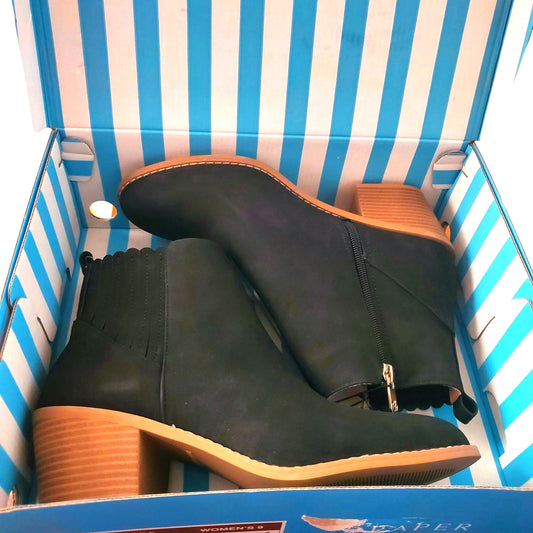 Draper James Elle Bootie Chunky Stacked 2" Block Heel Zip-up Gore Ankle Boots