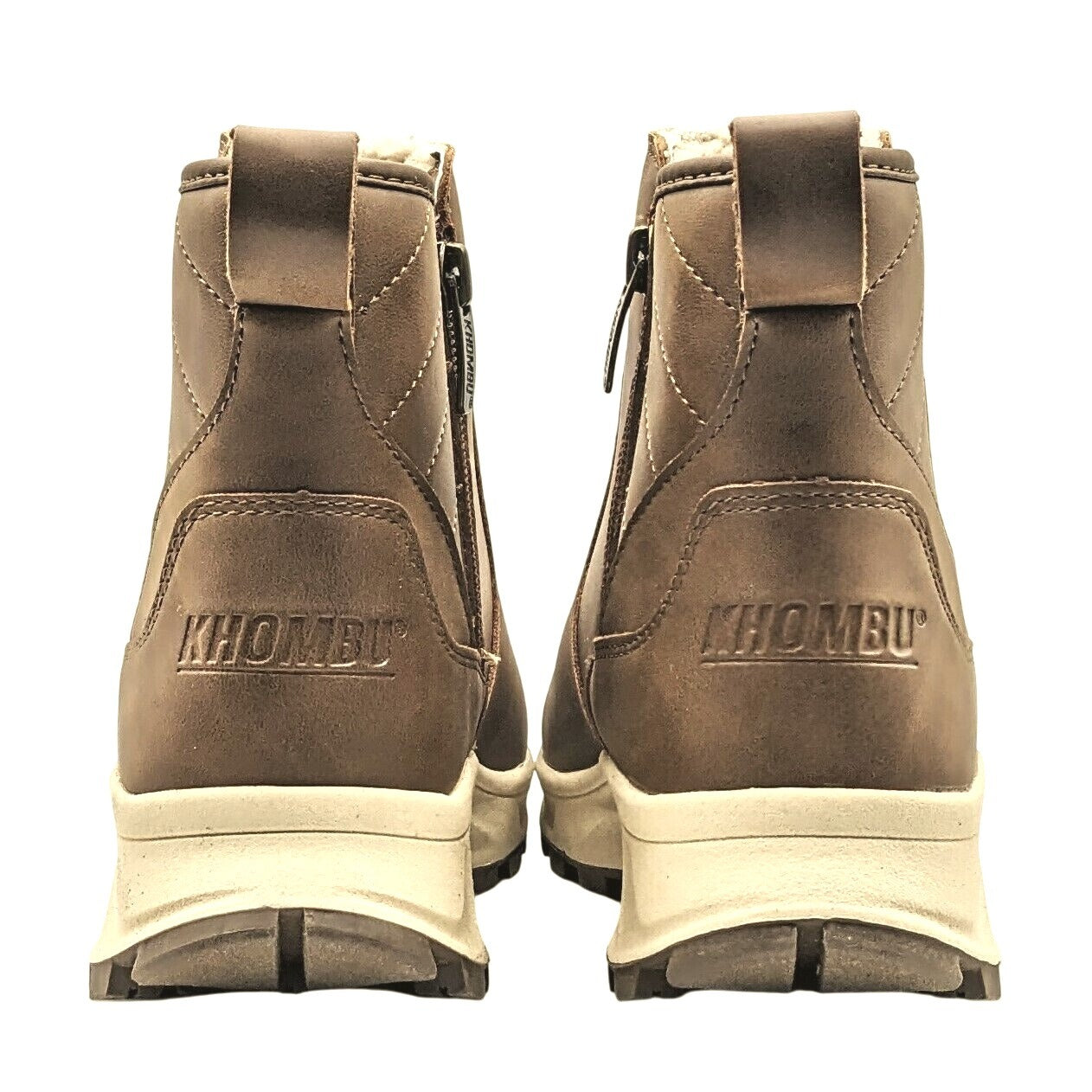 Khombu Dusk All Weather Boot Faux Leather Zip-up Outdoor Fur Lined Winter Shoe