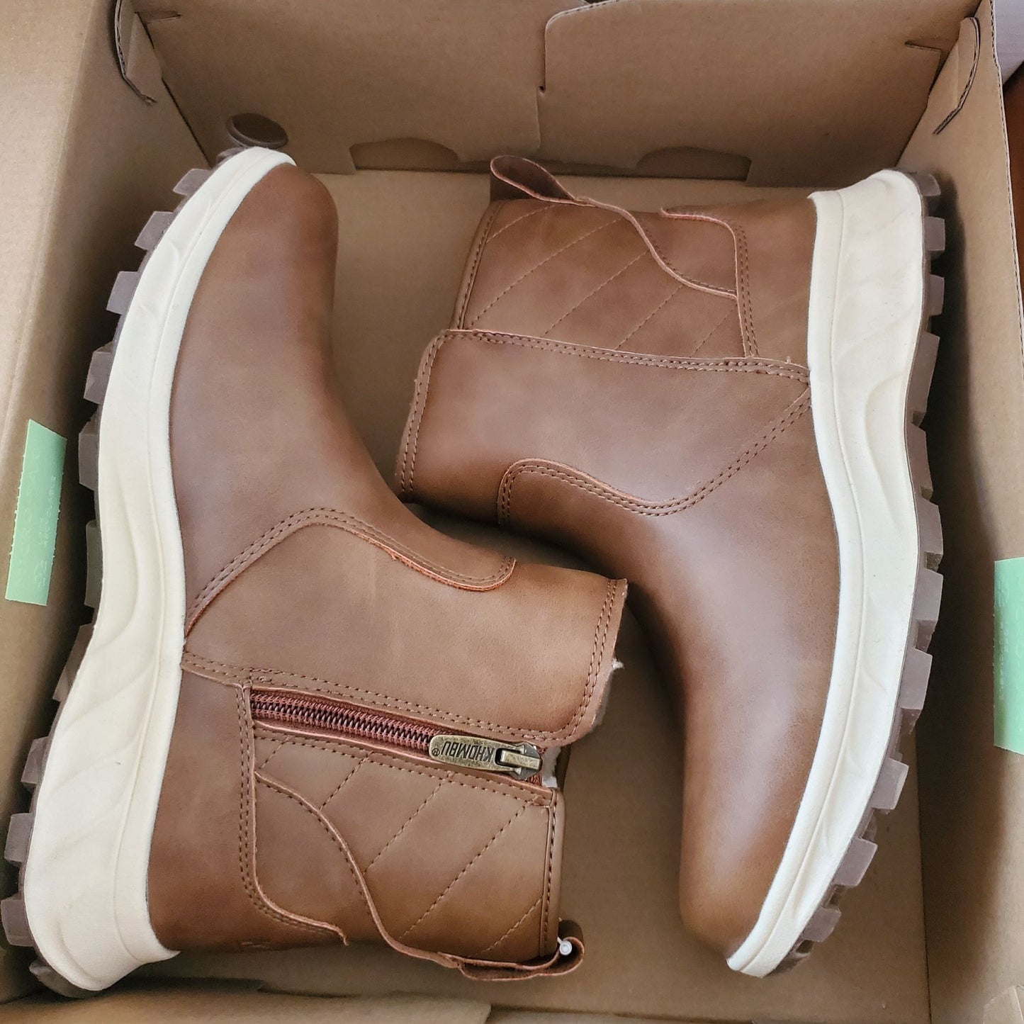 Khombu Dusk All Weather Boot Faux Leather Zip-up Outdoor Fur Lined Winter Shoe