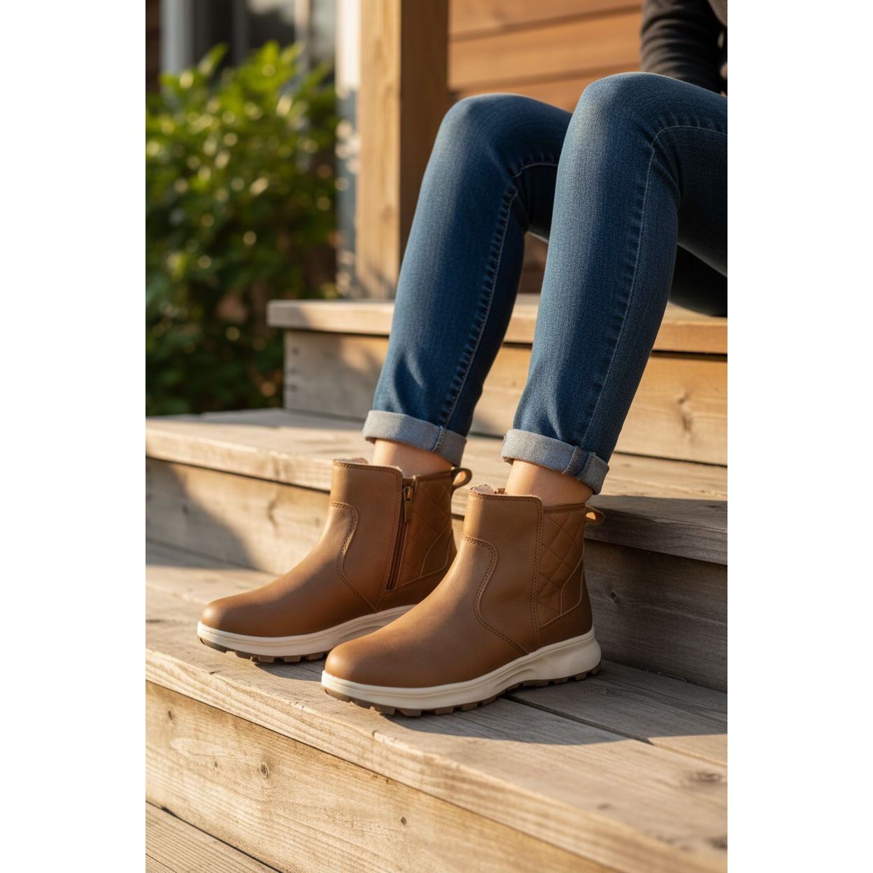 Khombu Dusk All Weather Boot Faux Leather Zip-up Outdoor Fur Lined Winter Shoe