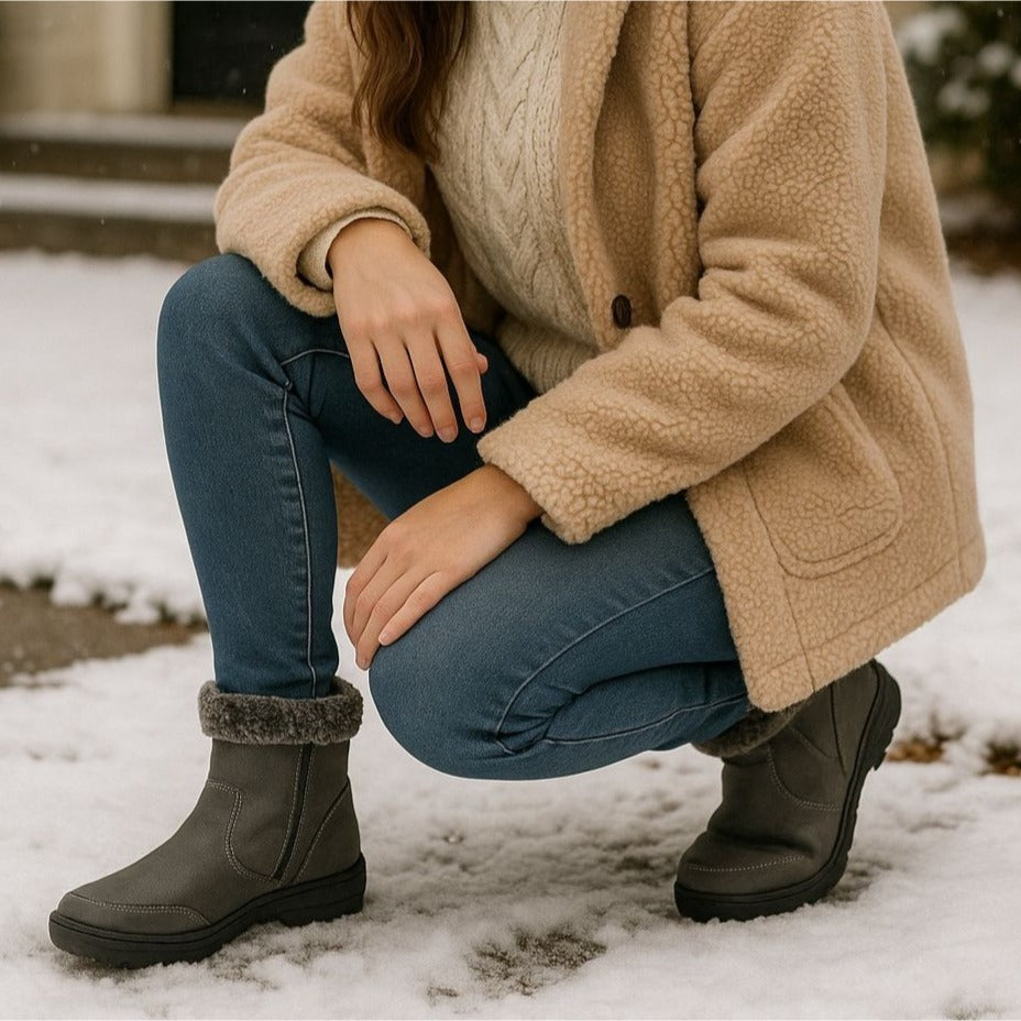 Khombu Boots Woman Outdoor Vegan Faux fur Water-repellent Winter Snow Shoes