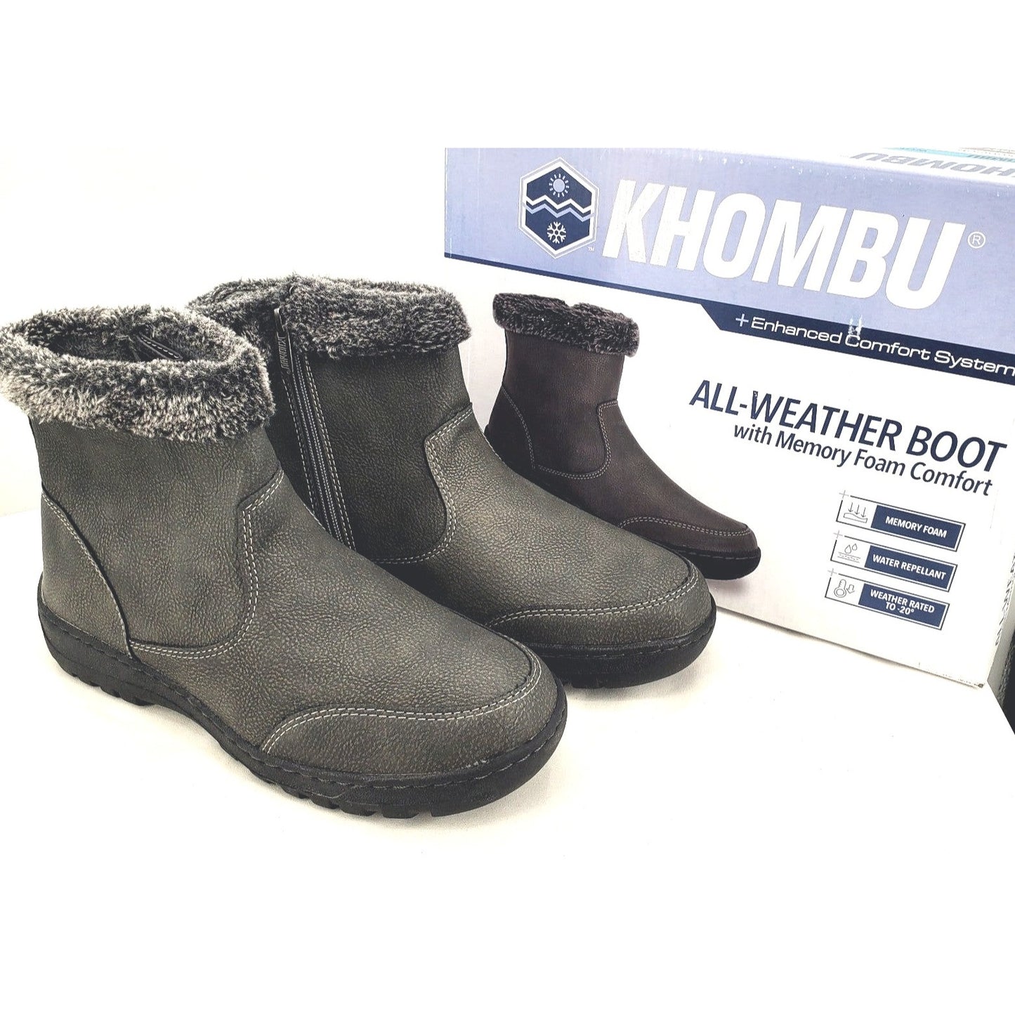 Khombu Boots Woman Outdoor Vegan Faux fur Water-repellent Winter Snow Shoes