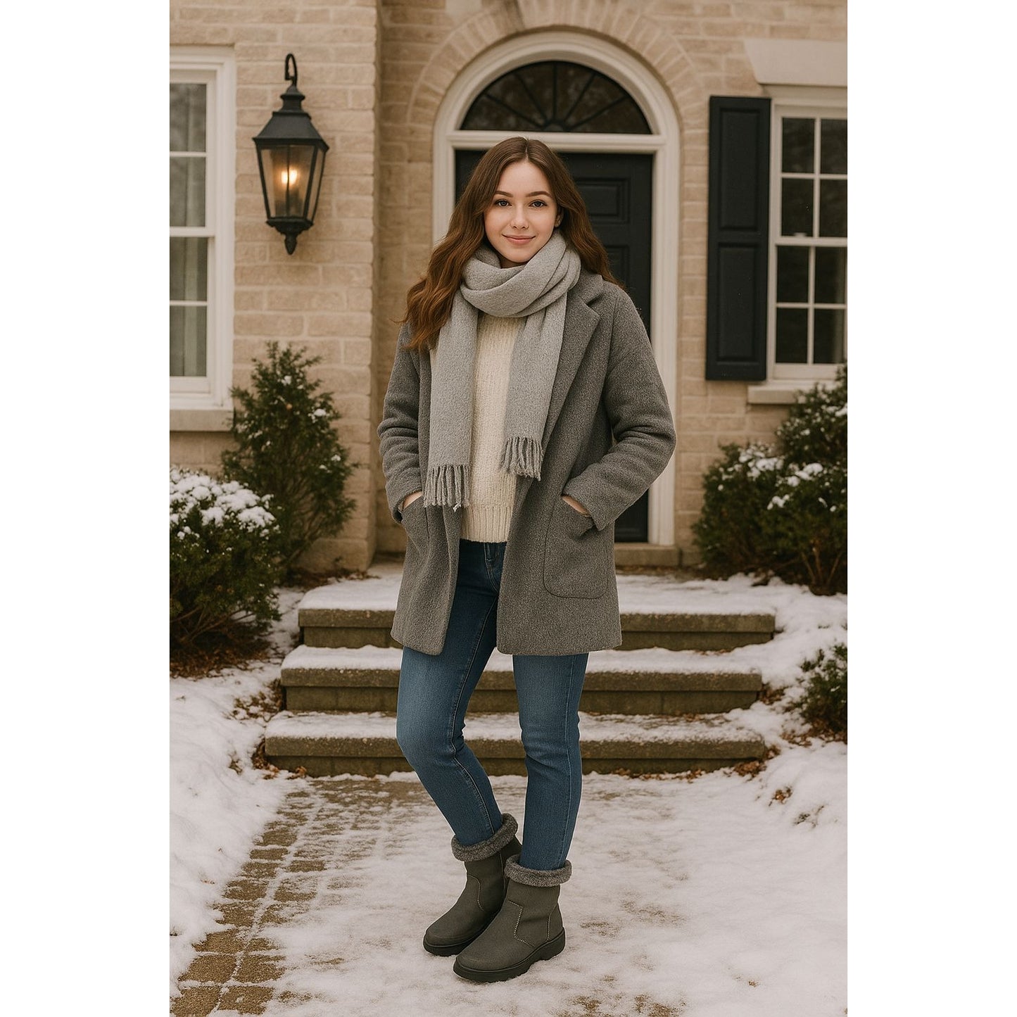 Khombu Boots Woman Outdoor Vegan Faux fur Water-repellent Winter Snow Shoes