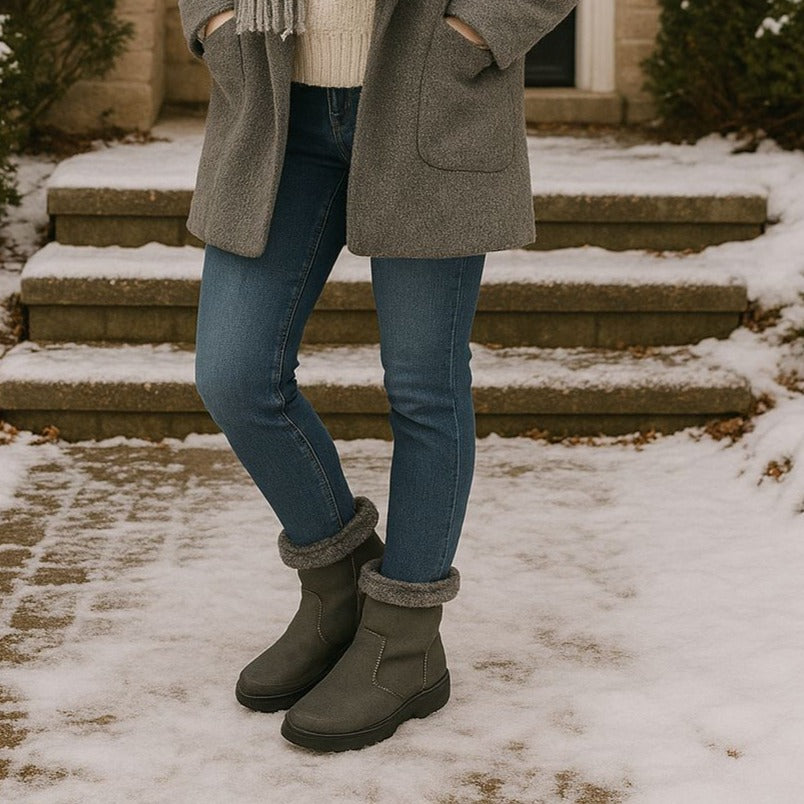 Khombu Boots Woman Outdoor Vegan Faux fur Water-repellent Winter Snow Shoes