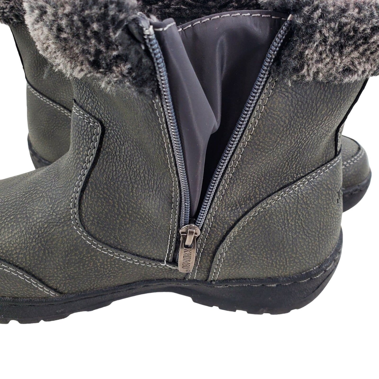 Khombu Boots Woman Outdoor Vegan Faux fur Water-repellent Winter Snow Shoes