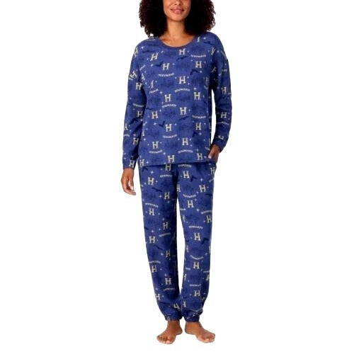 Harry Potter Hogwarts Women Lg 2-Piece Pajamas Lounge Set Long Sleeve Top Pants