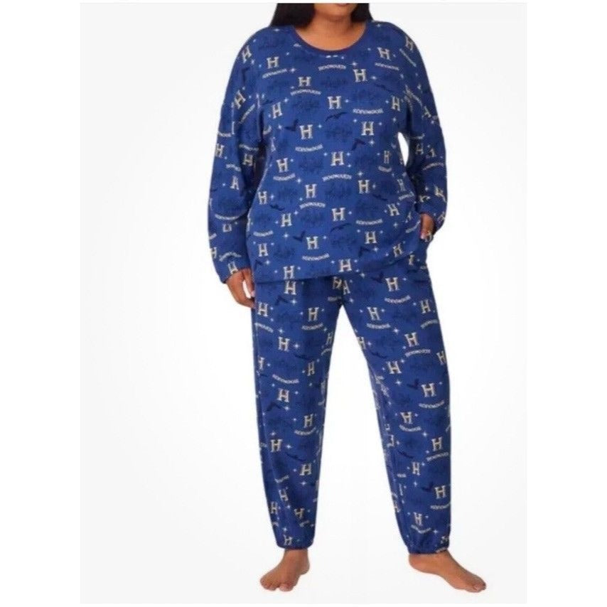 Harry Potter Hogwarts Women Lg 2-Piece Pajamas Lounge Set Long Sleeve Top Pants