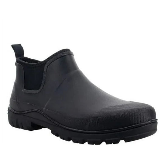 Staheekum Men Waterproof Ankle Rain Boot Slip-Resistant shoes Neoprene Black