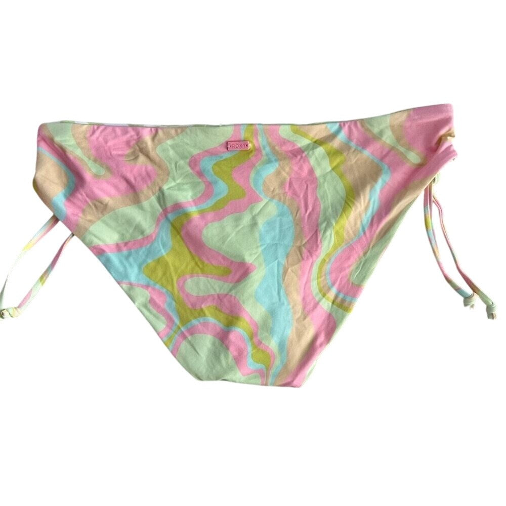 Roxy Tropics Hype Hipster Ambroisia Swirl Swimwear Bikini Bottom Side Tie