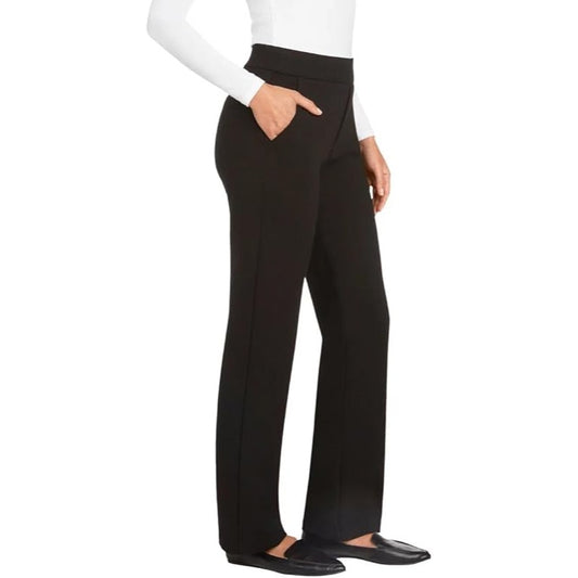 Matty M Women's Comfort Office Dress Pants High-Rise Elastic Waist Pull-on 30" inseam Black