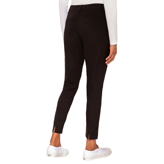 Mario Serrani Women Textured Pull-On Ankle Pants Slit Hem Stretch Slim Fit