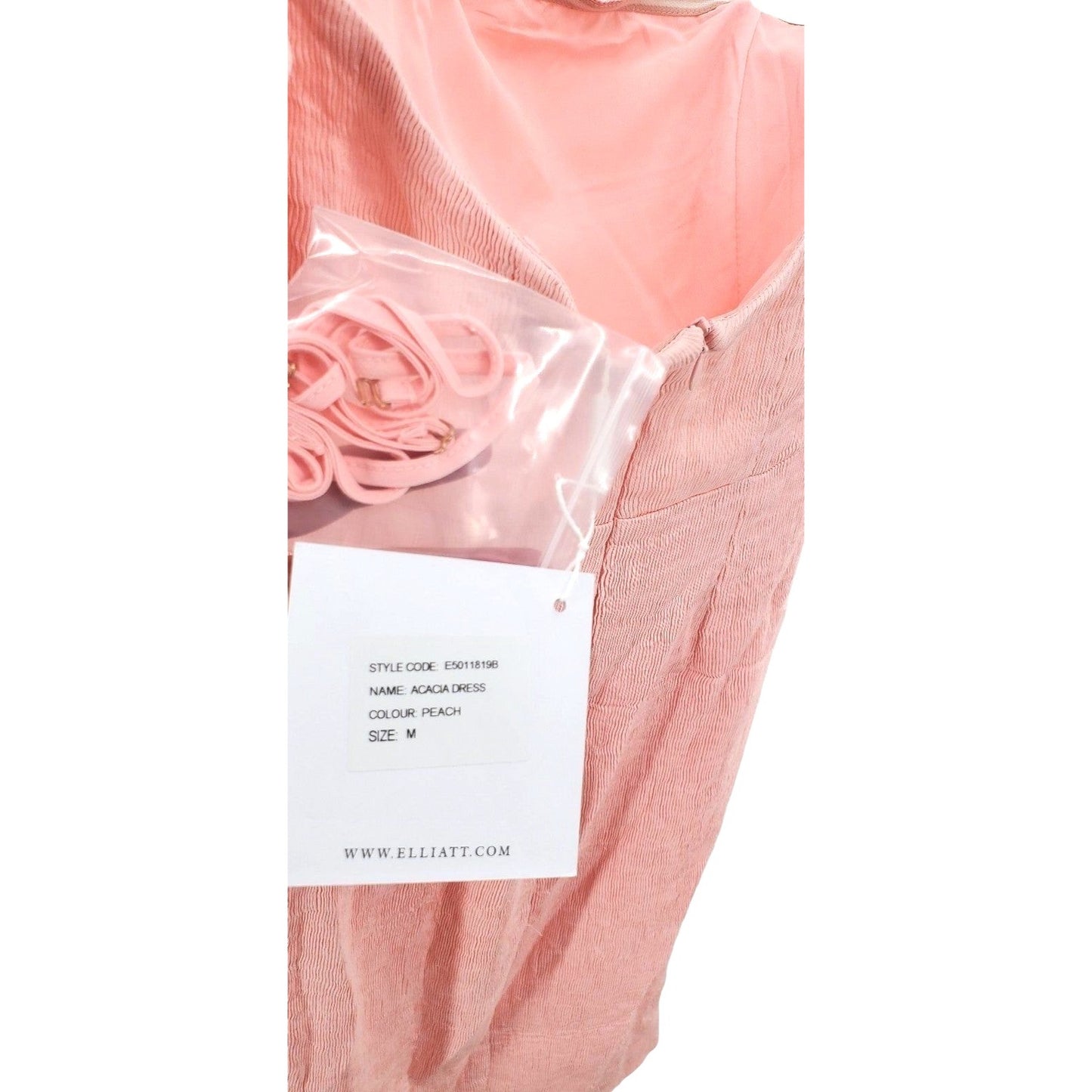 ELLIAT Dress Acacia Textured Removable Straps Off Shoulder Strapless Pleated