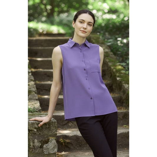 GAIAM XXL Button-up Collar Blouse Sleeveless Tank Top Lightweight Relaxed Shirt