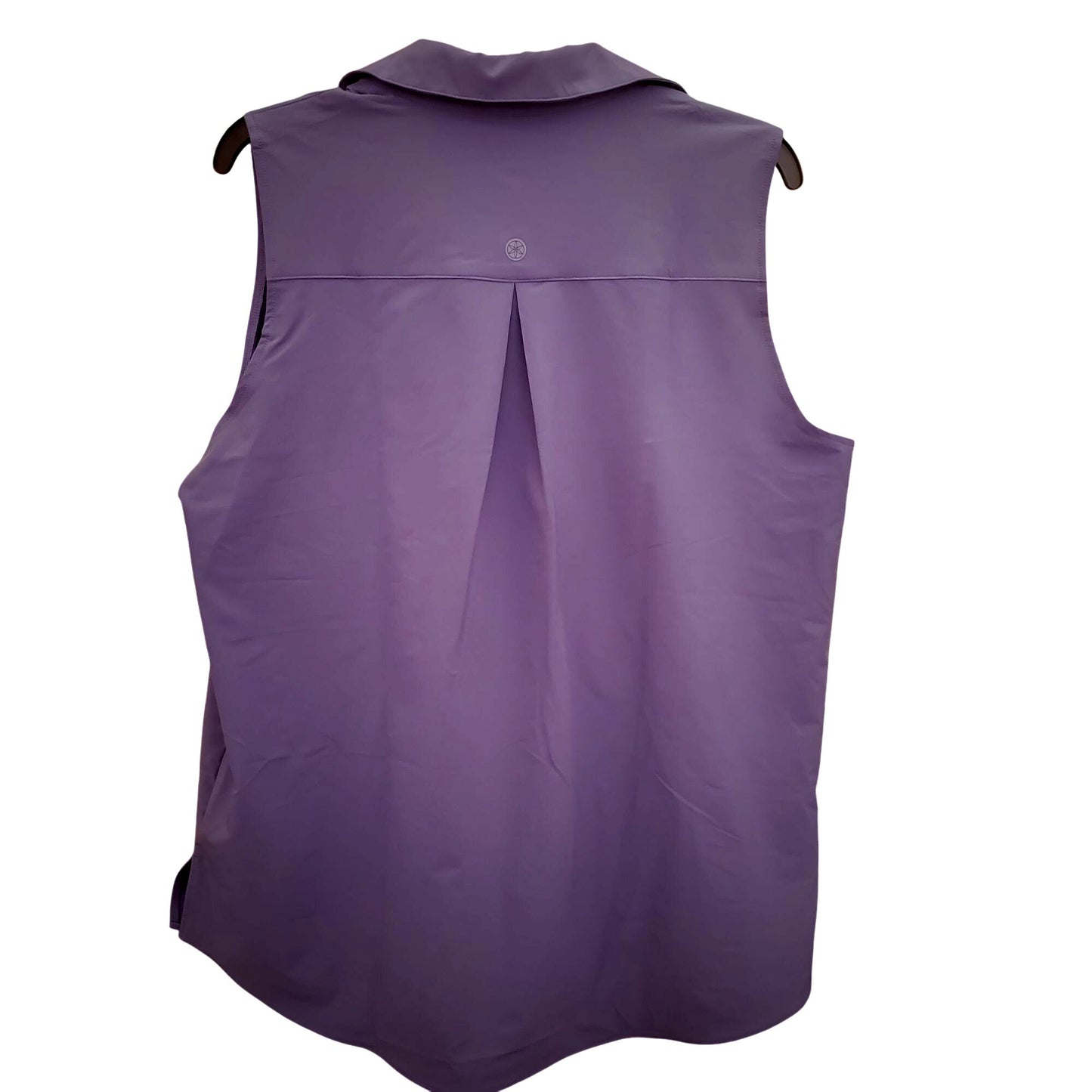 GAIAM XXL Button-up Collar Blouse Sleeveless Tank Top Lightweight Relaxed Shirt
