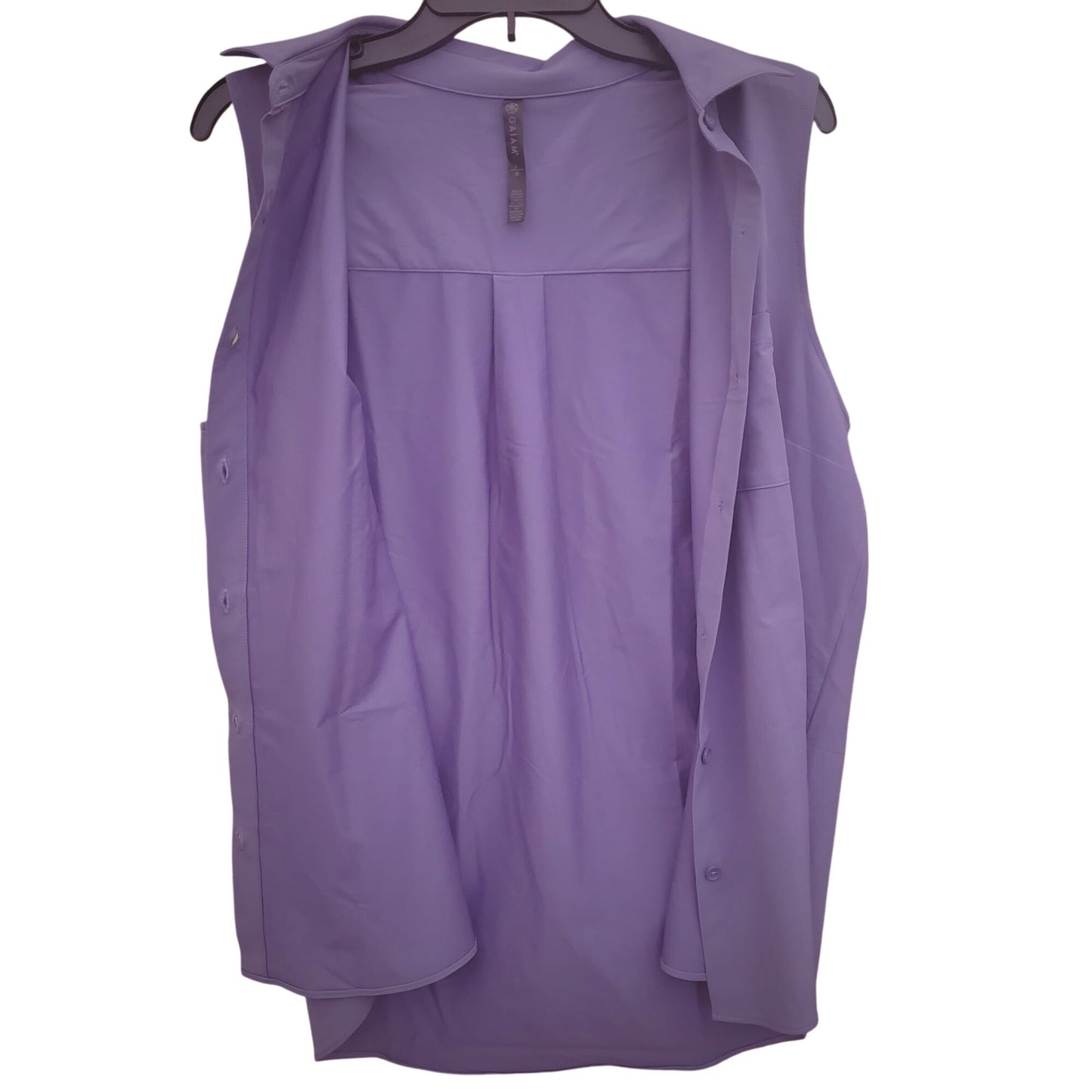 GAIAM XXL Button-up Collar Blouse Sleeveless Tank Top Lightweight Relaxed Shirt