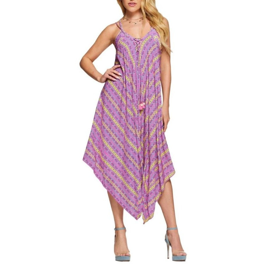 Jessica Simpson Swimwear Cover-up Dress Shine Bright Tulip Handkerchief Hem Bathing Suit Cover