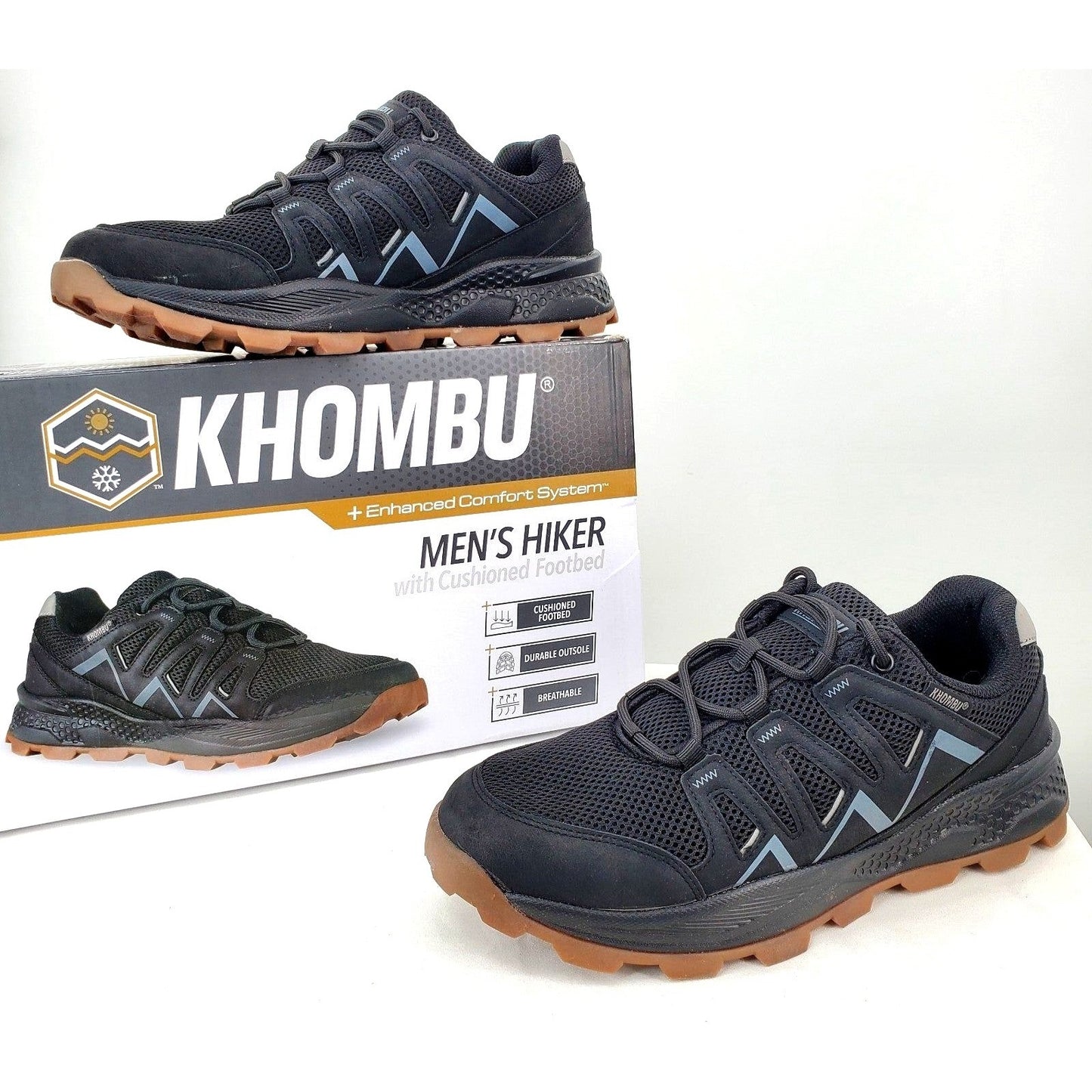 Khombu Sneakers Men's All Terrain Hiker Rugged Athletic Outdoor Shoes Active