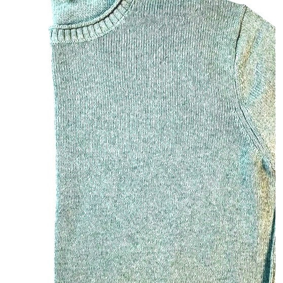 Ella Moss Womens Crew Neck Soft Knit Pullover Sweater Long Sleeve Knitwear High-Low Top Green