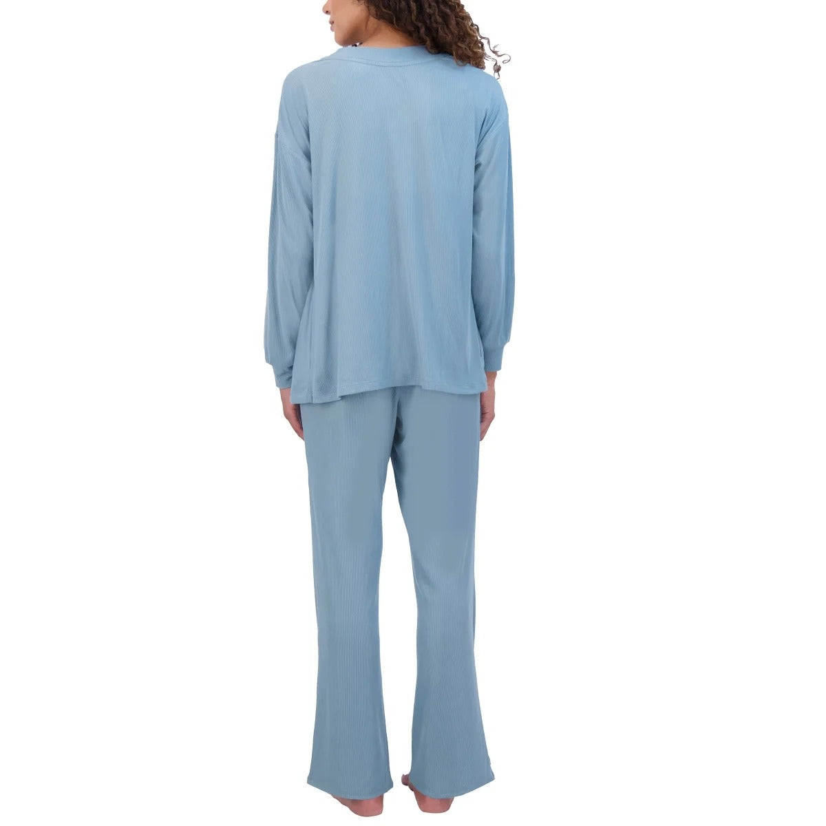 Live2Lounge 3-piece Women's Loungewear Set Cardigan Sleeveless Tank Top Pants Cooling Breathable Blue