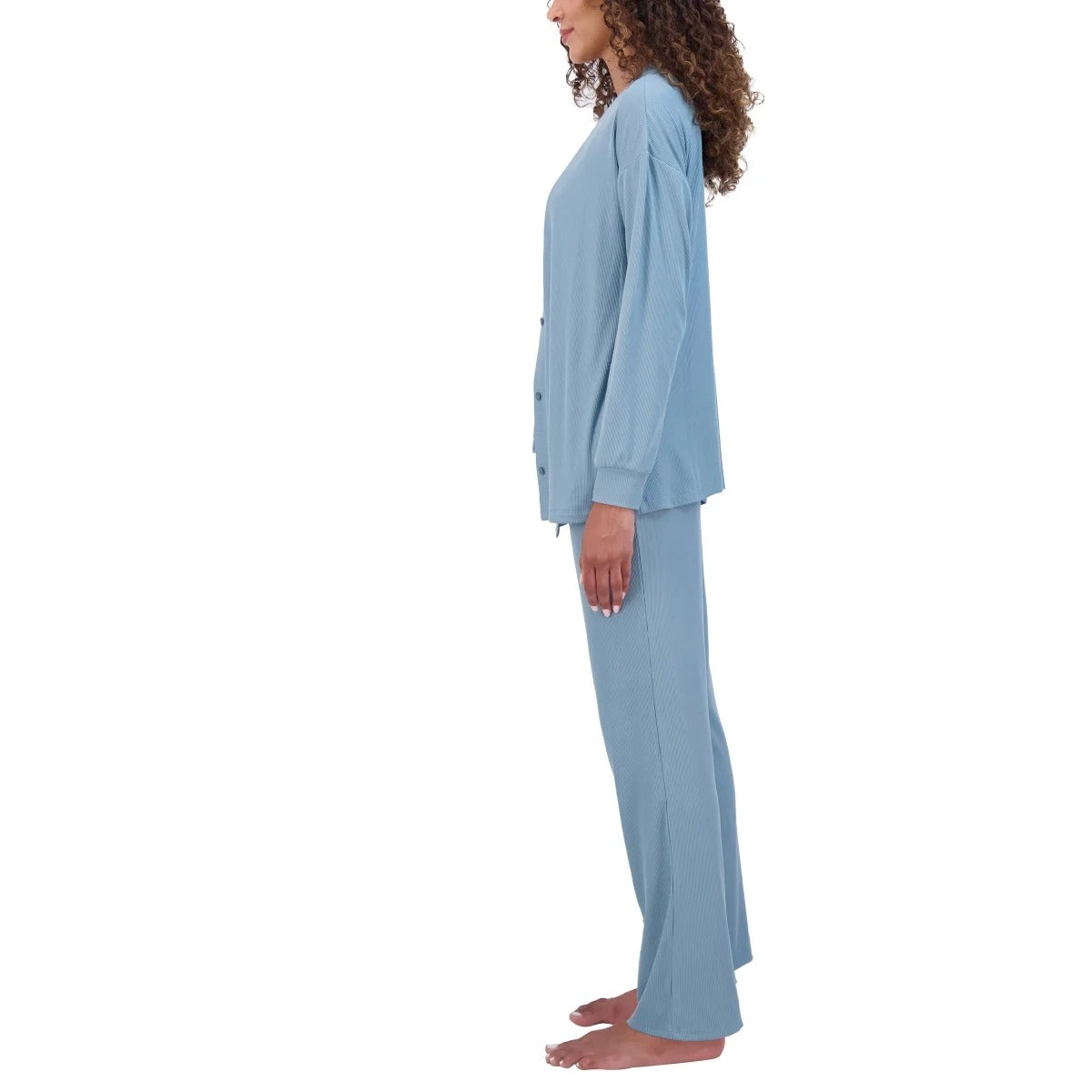 Live2Lounge 3-piece Women's Loungewear Set Cardigan Sleeveless Tank Top Pants Cooling Breathable Blue