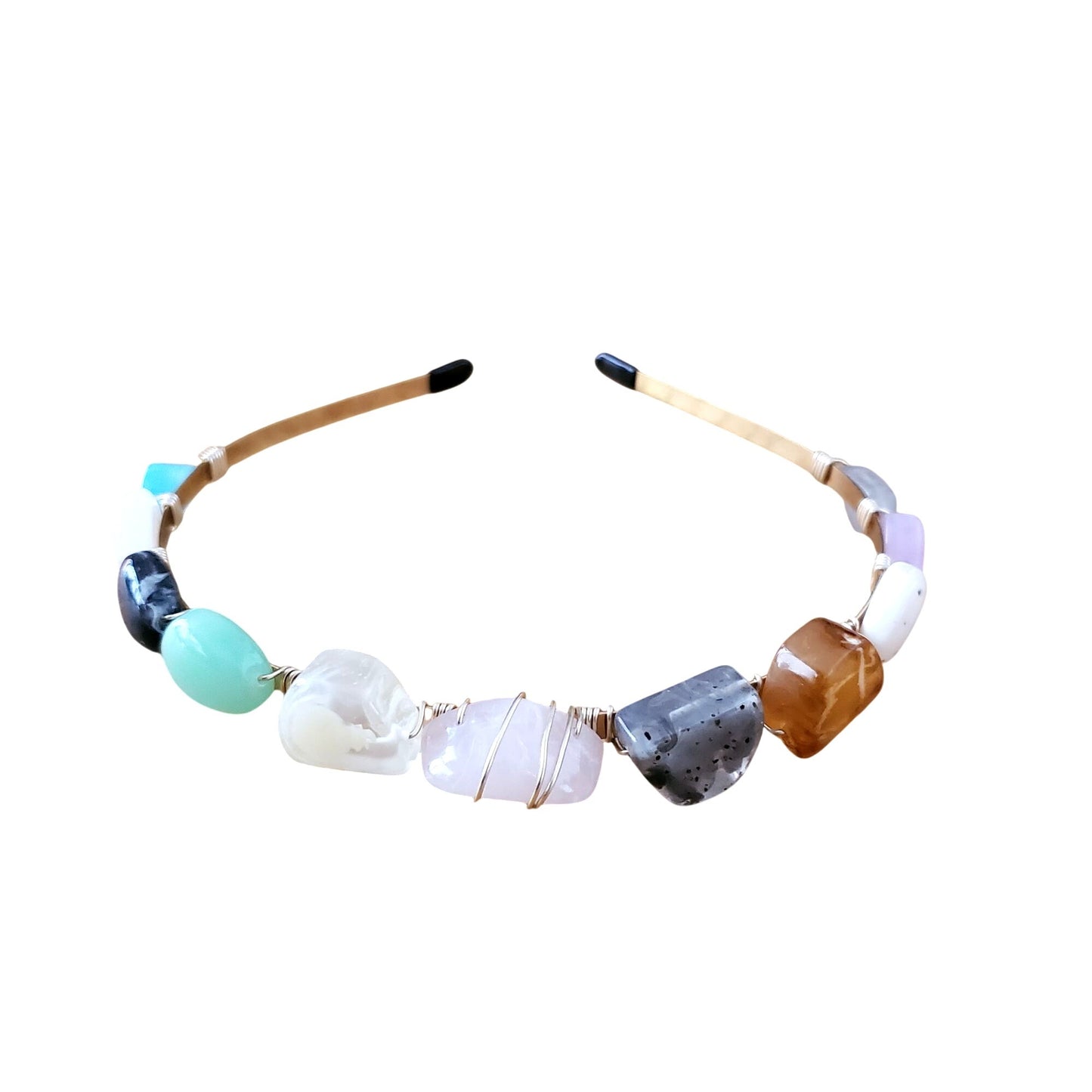 Resin Stone Headband Copper Wrap Goddess Celestial Non-slip Hair Band Accessory
