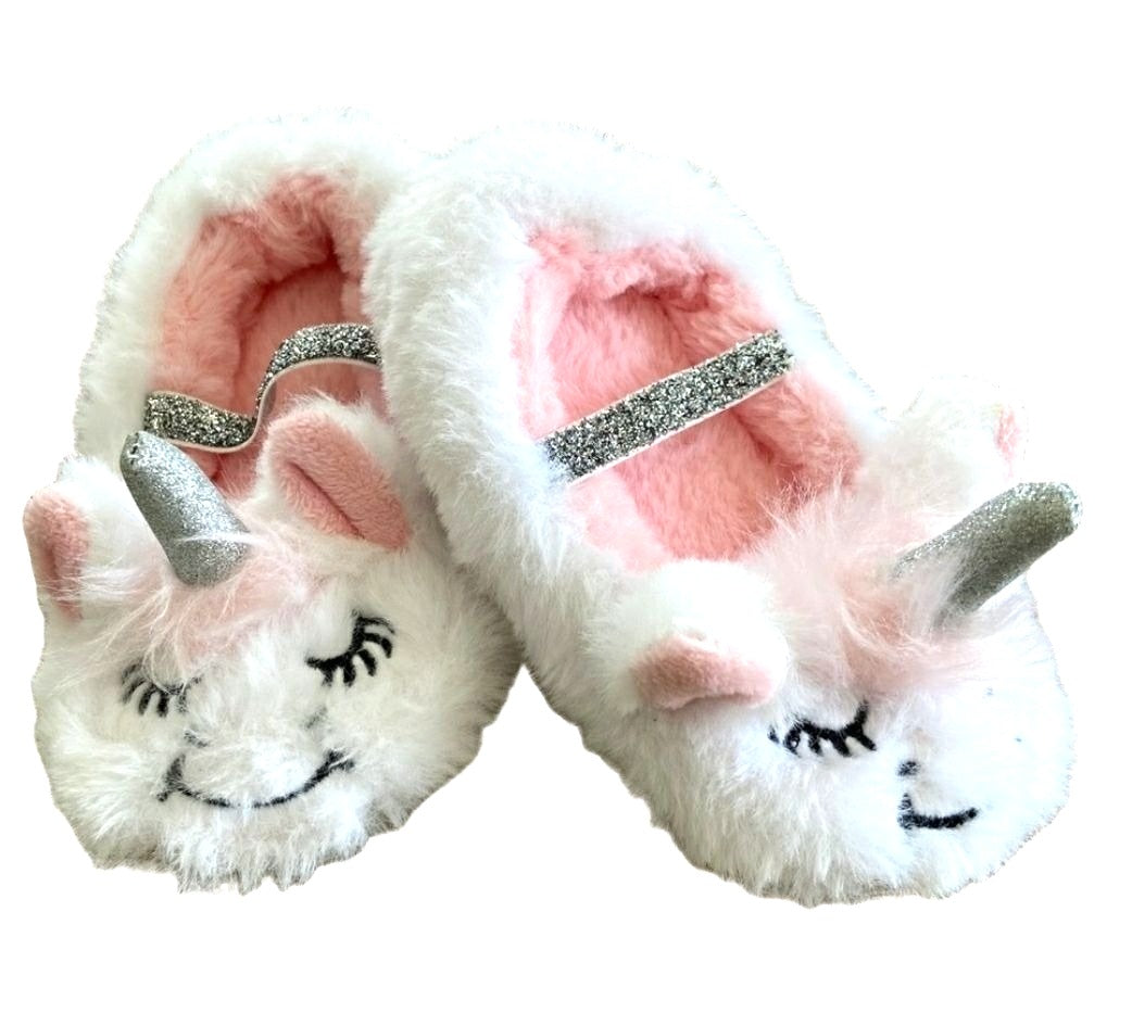 CAT & JACK Shoes UNICORN Baby Toddler Faux Fur Soft Slippers