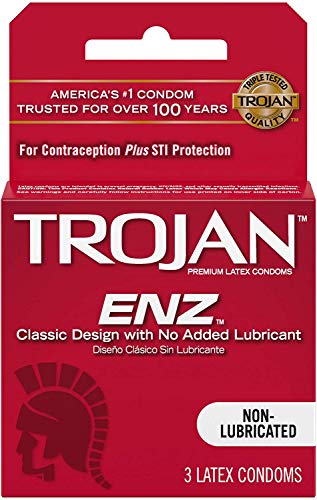 Trojan ENZ Non-Lubricated Latex Condoms - 3 Count Pack