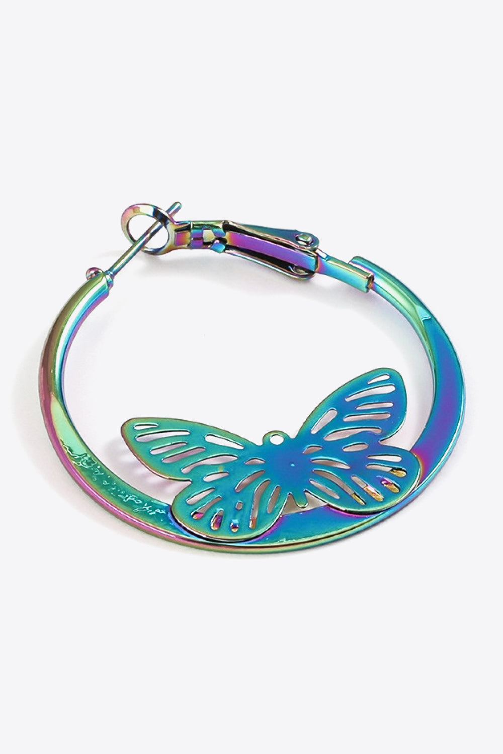 Multicolored Butterfly Huggie Hoop Multicolor Ombre Earrings