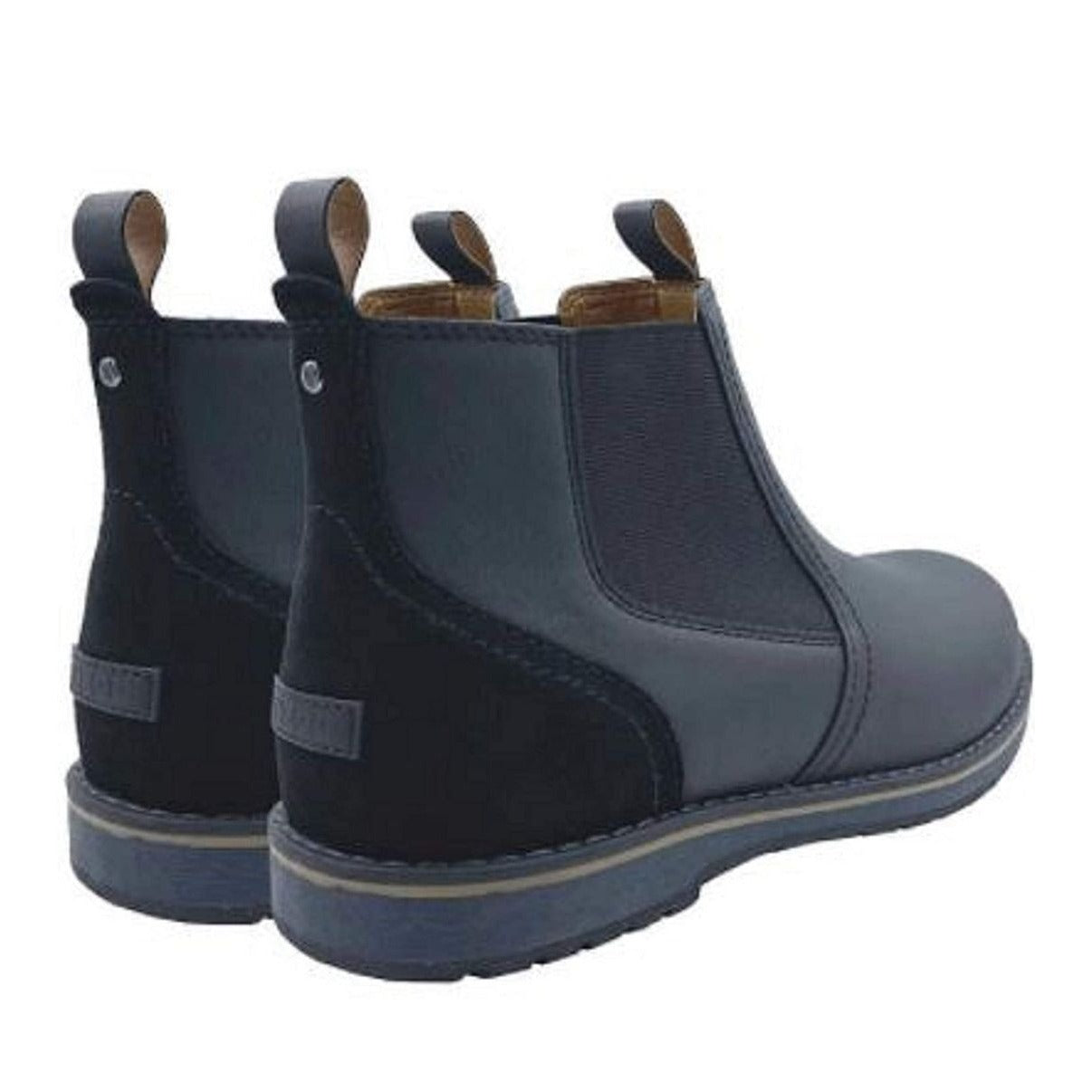 IZOD Boots Chukka Men's Black Buffed LEATHER Slip-on Shoes