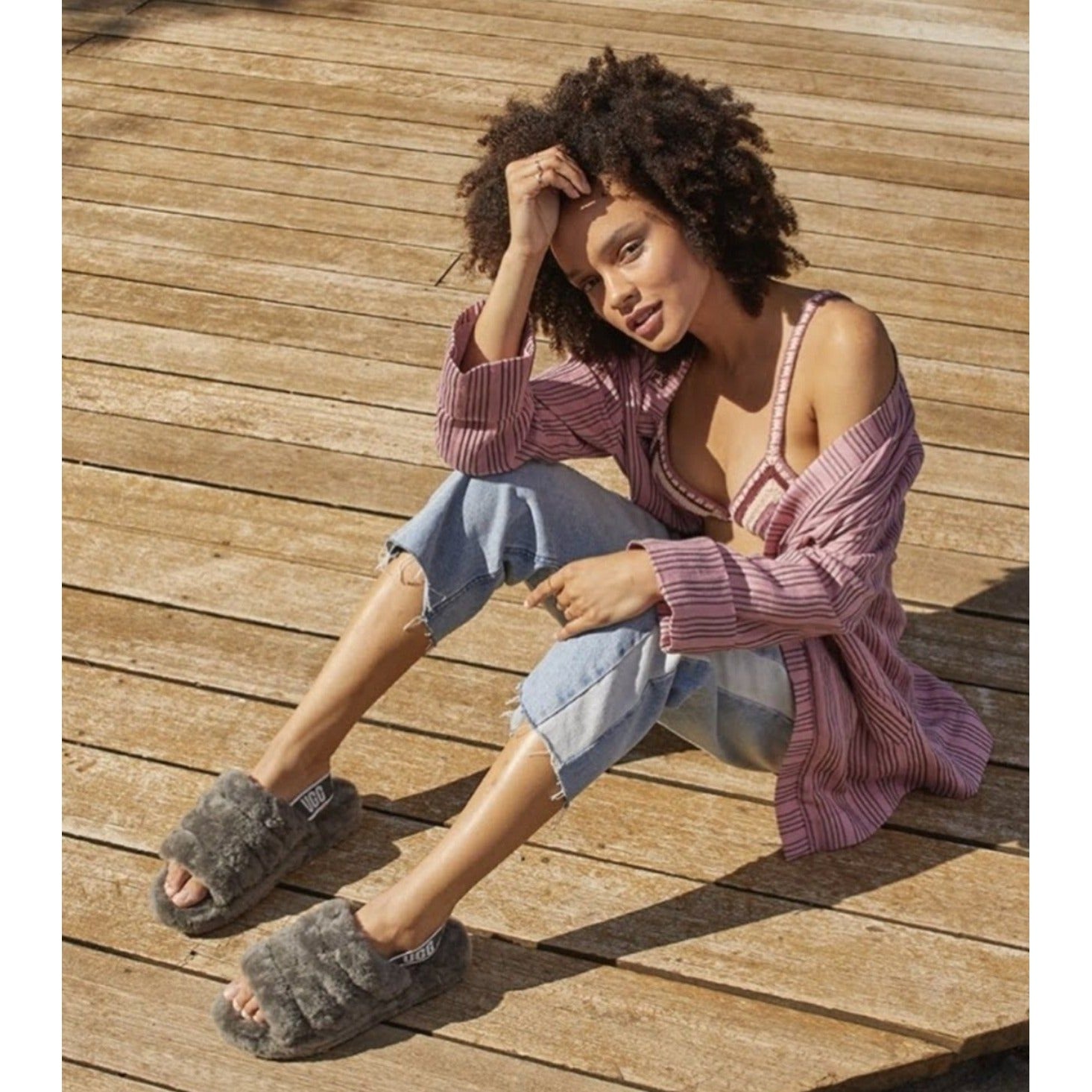 Ugg platform deals fur sandals