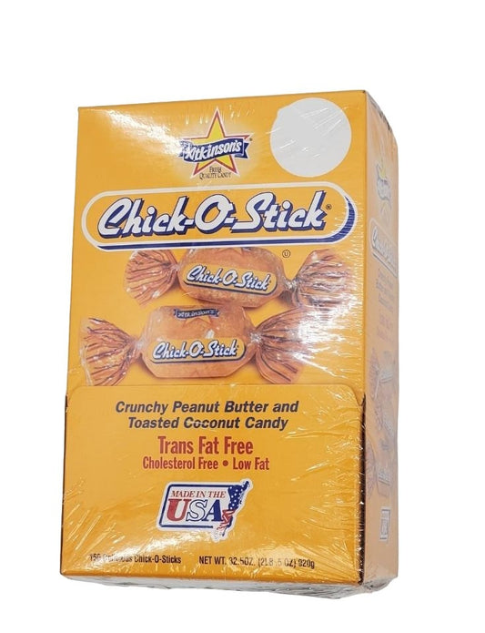 Chick-o-stick Crunchy Peanut Butter and Toasted Coconut Candy-(160 Individually Wrapped Pieces Per Box)