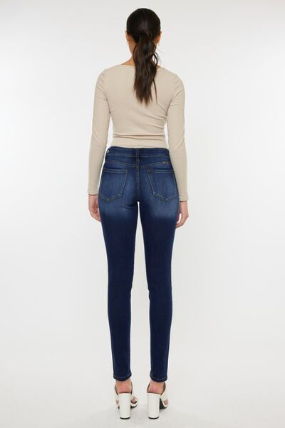 KanCan Mid-Rise Waist Skinny Slim Fit Dark Gradient Denim Jean Pants