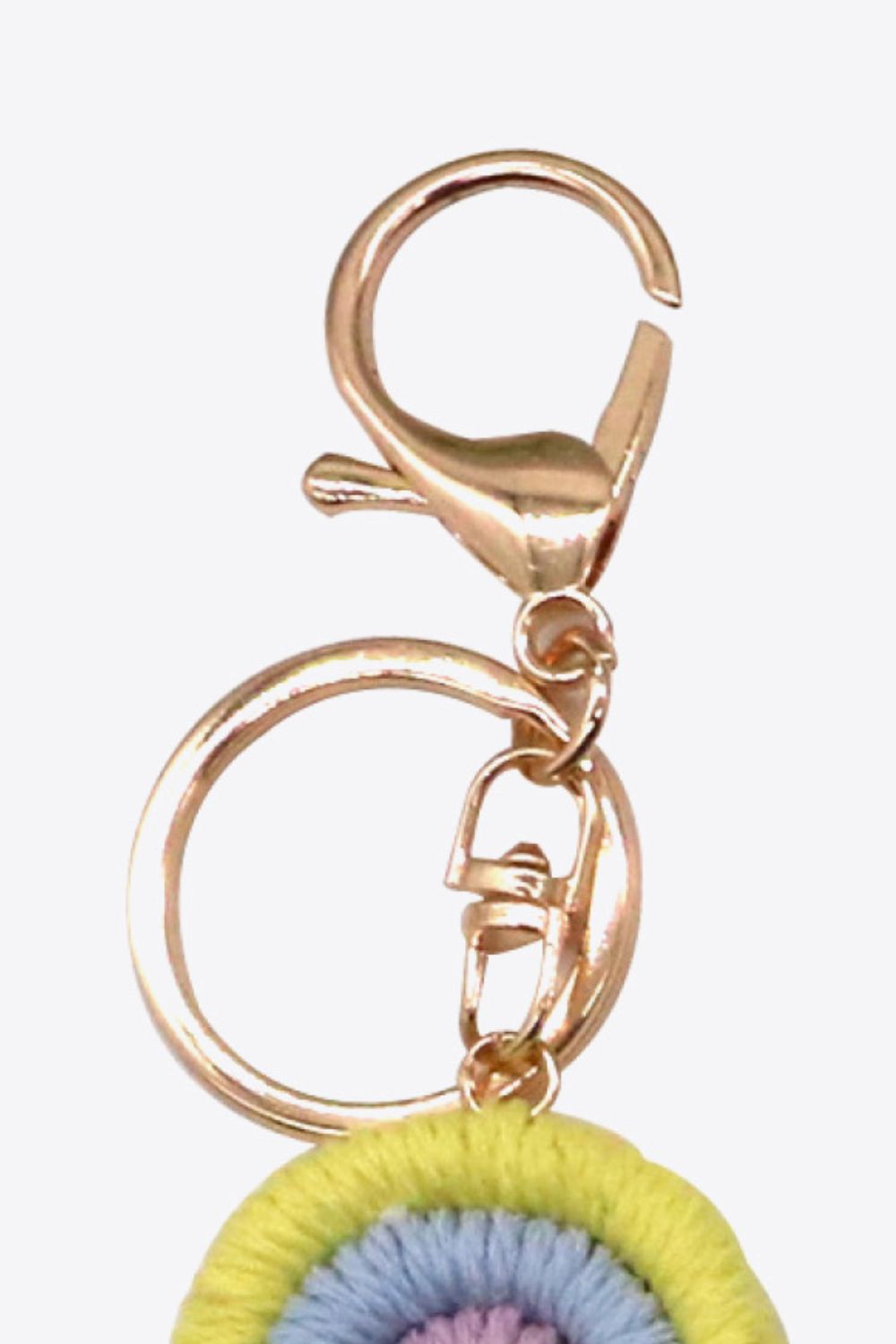 Colorful Boho RAINBOW Handmade Woven Tassel Keychain Ring with Clasp